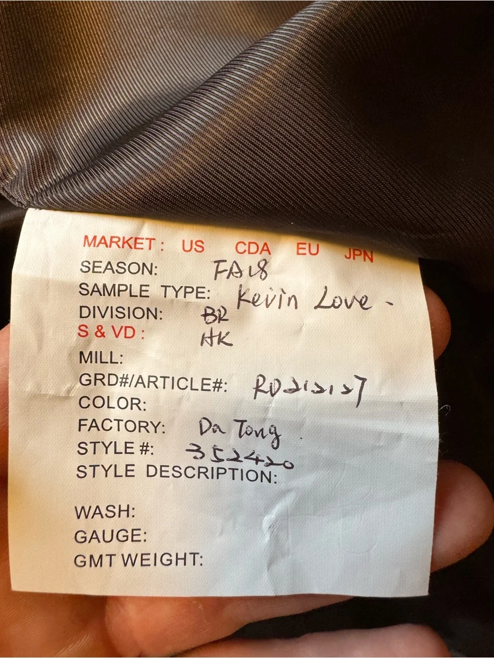 Super Rare Banana Republic x Kevin Love Double-Breasted Men’s Coat SAMPLE